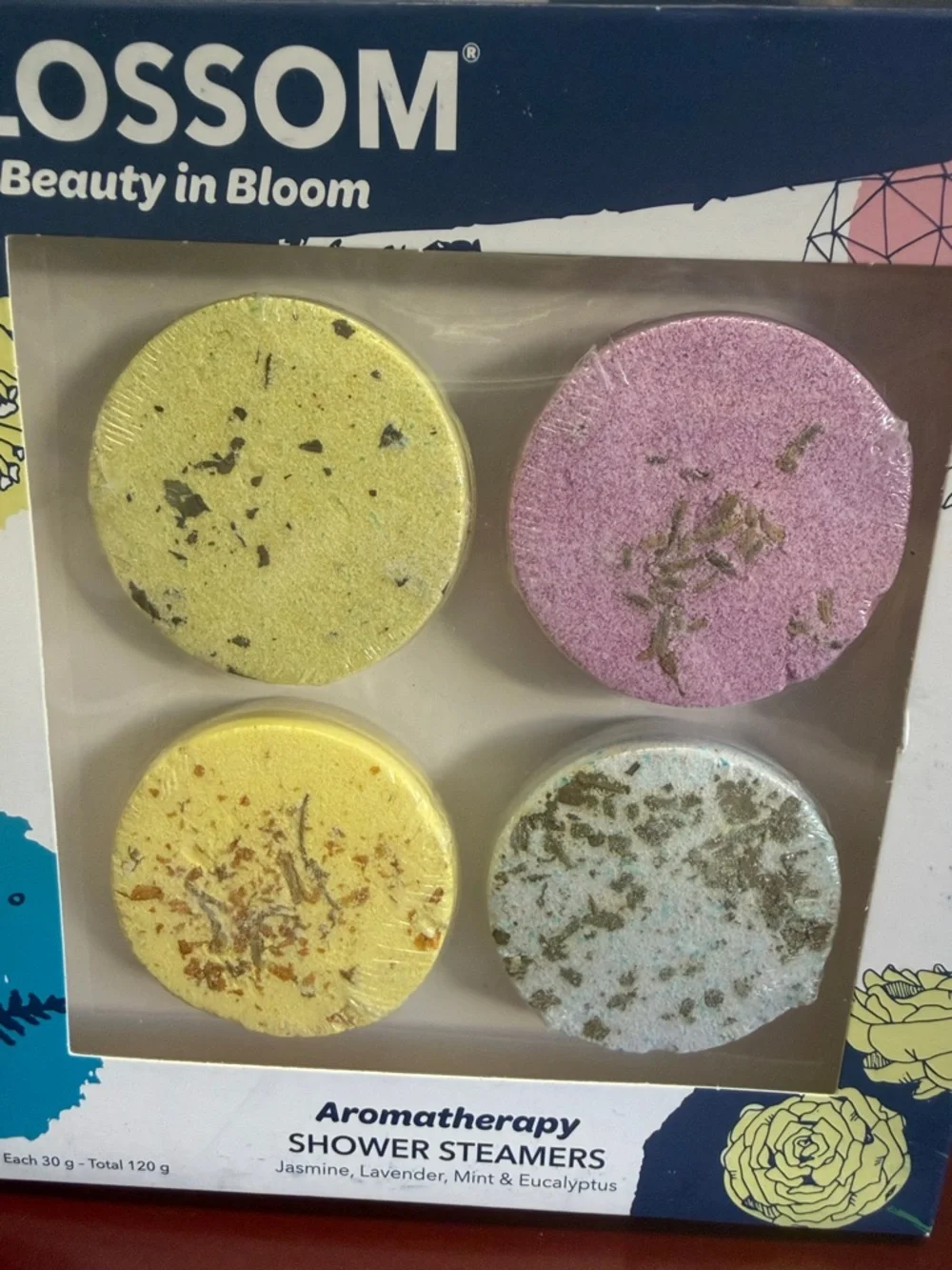 Blossom‎ Aromatherapy Shower Steamers - Assorted Yellow, Purple, Blue & Cream